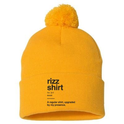 Funny Rizz Gen Z Gen Alpha Slang Charisma Meme Rizz Pom Pom 12in Knit Beanie