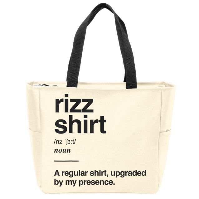 Funny Rizz Gen Z Gen Alpha Slang Charisma Meme Rizz Zip Tote Bag