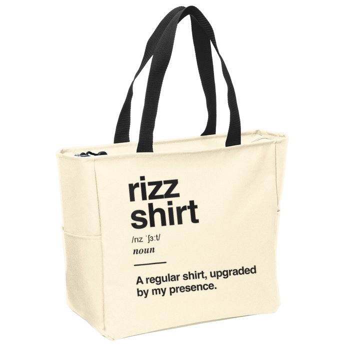 Funny Rizz Gen Z Gen Alpha Slang Charisma Meme Rizz Zip Tote Bag