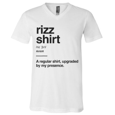 Funny Rizz Gen Z Gen Alpha Slang Charisma Meme Rizz V-Neck T-Shirt