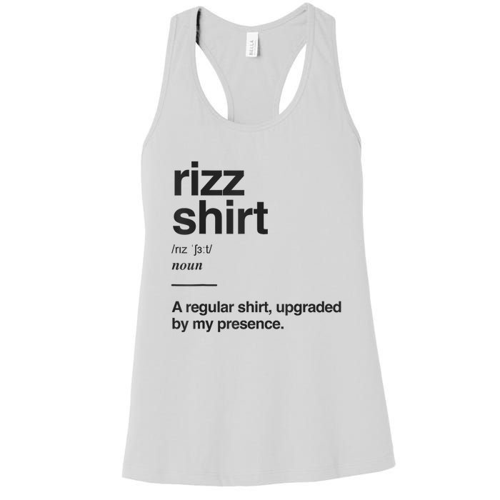 Funny Rizz Gen Z Gen Alpha Slang Charisma Meme Rizz Women's Racerback Tank