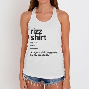 Funny Rizz Gen Z Gen Alpha Slang Charisma Meme Rizz Women's Knotted Racerback Tank