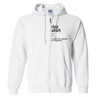 Funny Rizz Gen Z Gen Alpha Slang Charisma Meme Rizz Full Zip Hoodie