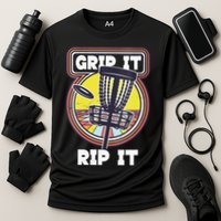 Funny Retro Grip and Rip It Disc Golf Cooling Performance Crew T-Shirt