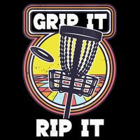 Funny Retro Grip and Rip It Disc Golf Cooling Performance Crew T-Shirt