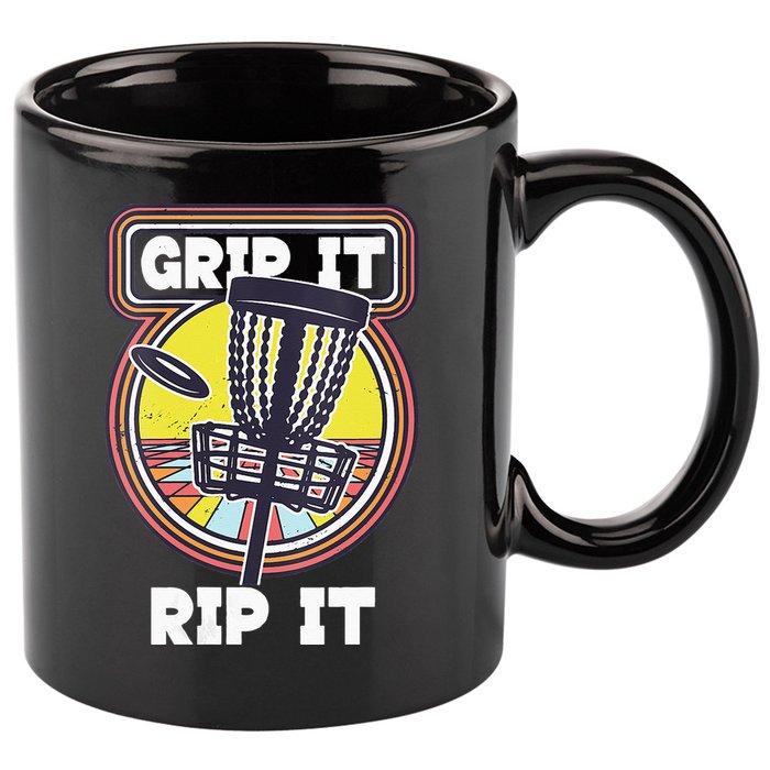 Funny Retro Grip and Rip It Disc Golf 11oz C Handle Ceramic Mug