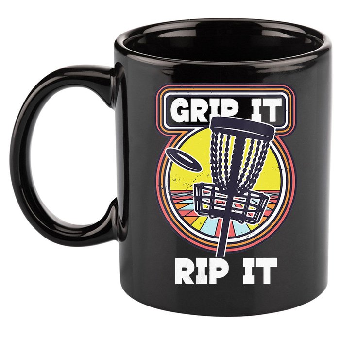 Funny Retro Grip and Rip It Disc Golf 11oz C Handle Ceramic Mug