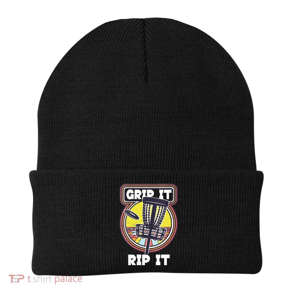 Funny Retro Grip and Rip It Disc Golf Beanie