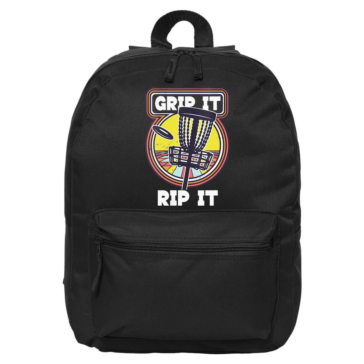 Funny Retro Grip and Rip It Disc Golf 16 in Basic Backpack