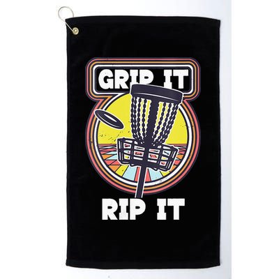 Funny Retro Grip and Rip It Disc Golf Golf Towel