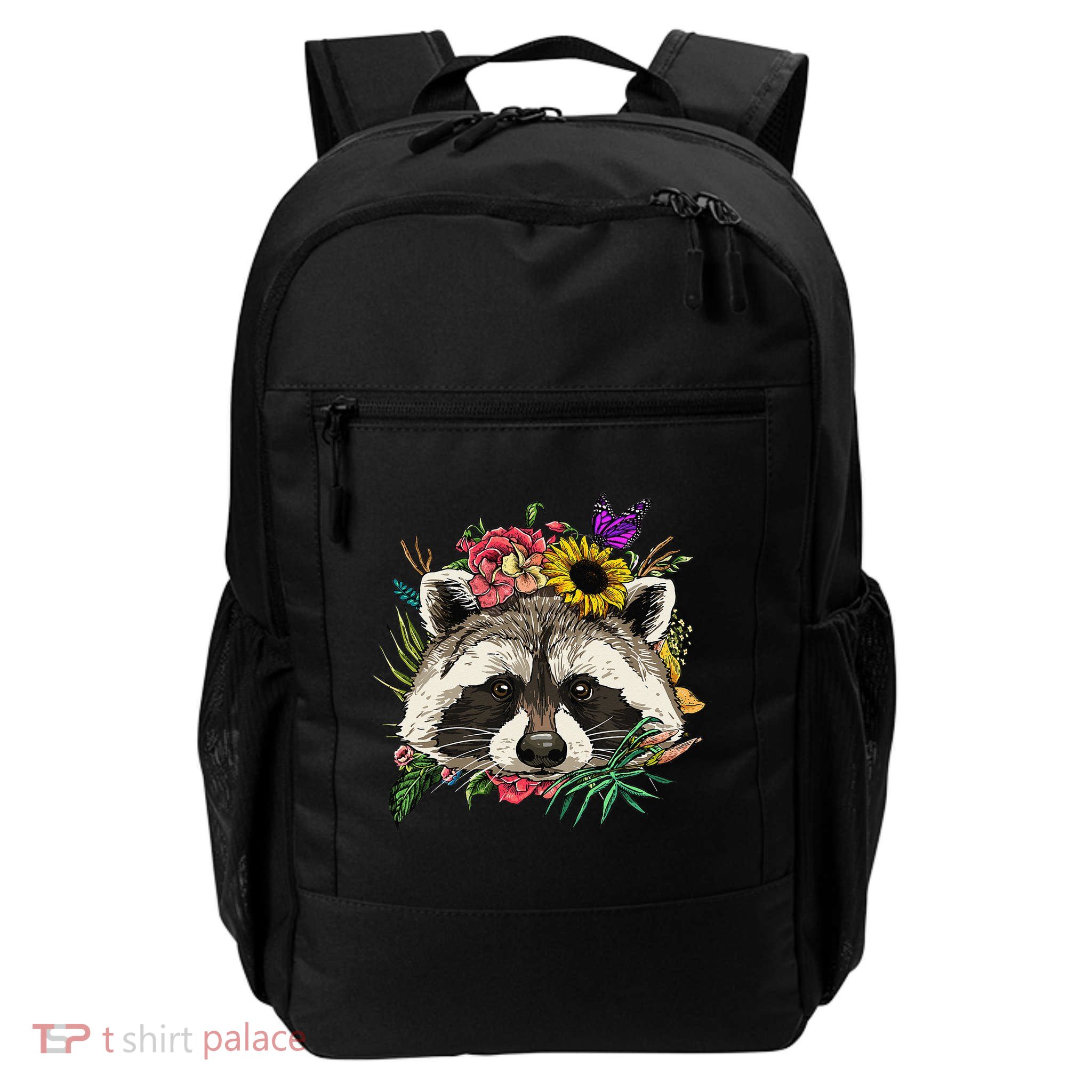 Floral Raccoon Gardening Botanical Plant Flower Trash Panda Backpack
