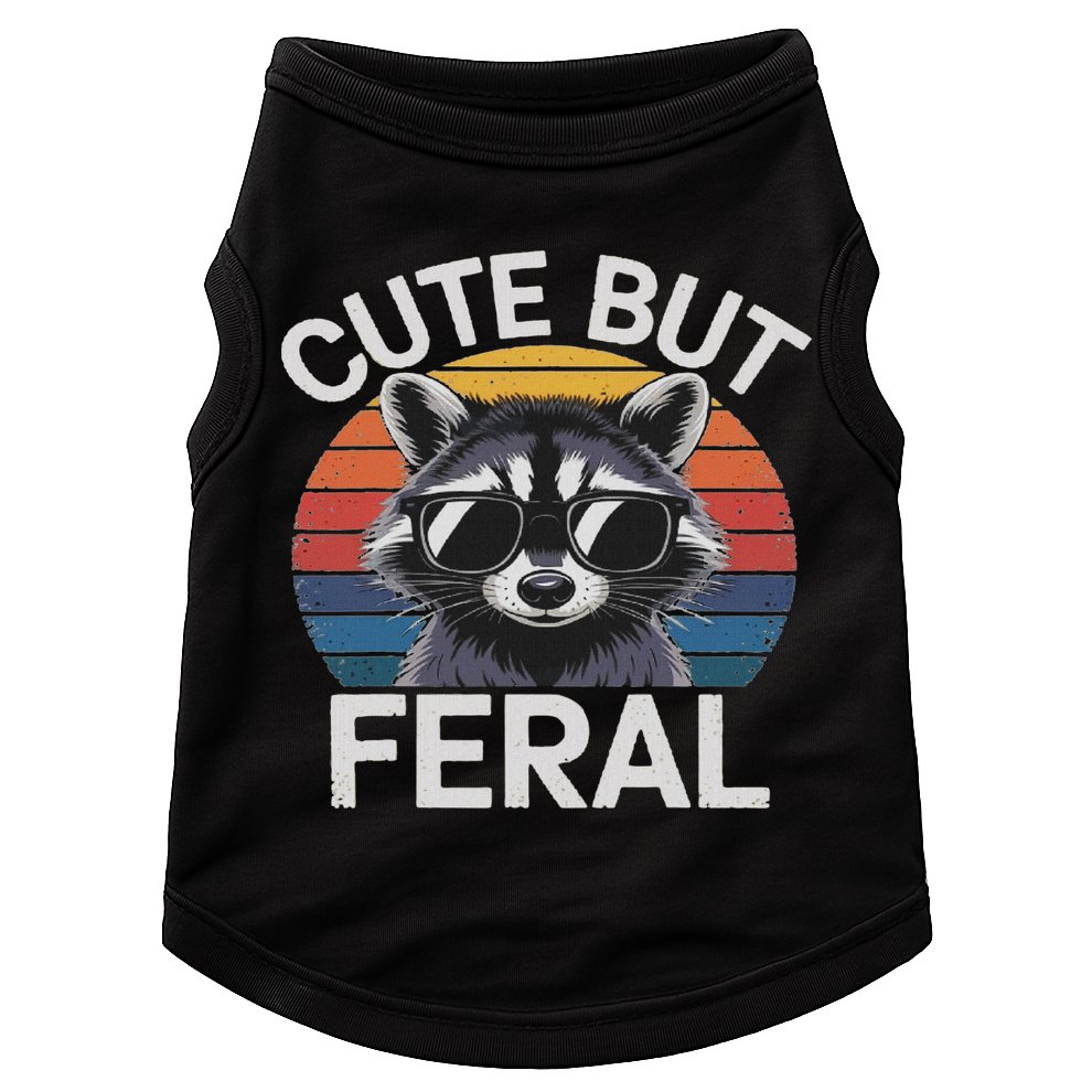 Funny Raccoon Gifts Idea Animal Lover Raccoon Cute But Feral Raccoon Doggie Tank