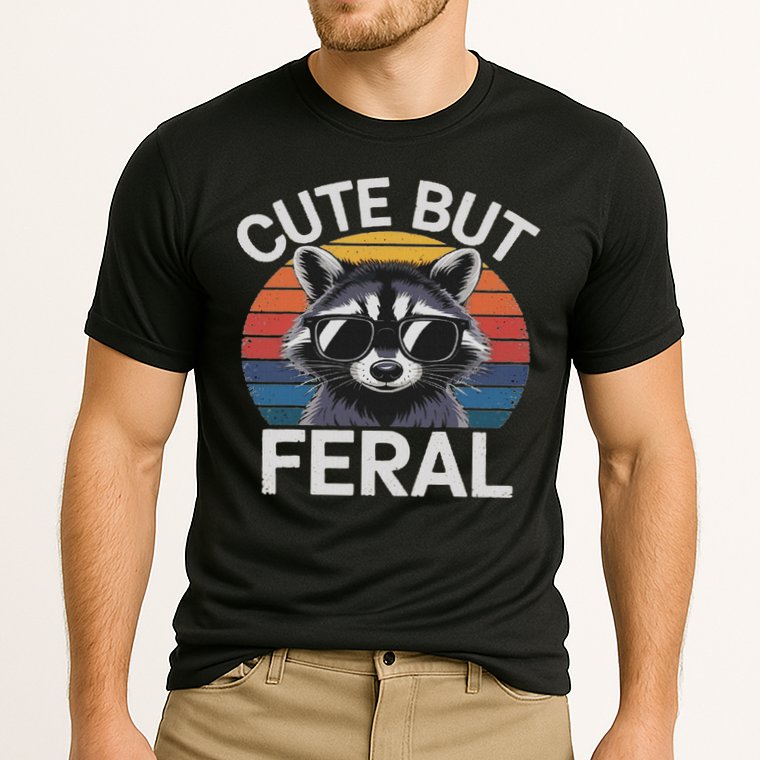 Funny Raccoon Gifts Idea Animal Lover Raccoon Cute But Feral Raccoon Cooling Performance Crew T-Shirt