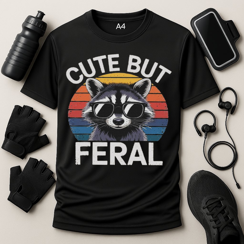 Funny Raccoon Gifts Idea Animal Lover Raccoon Cute But Feral Raccoon Cooling Performance Crew T-Shirt