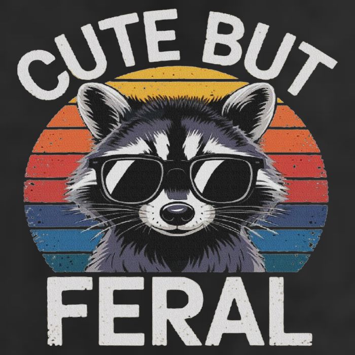 Funny Raccoon Gifts Idea Animal Lover Raccoon Cute But Feral Raccoon Beanie