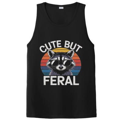 Funny Raccoon Gifts Idea Animal Lover Raccoon Cute But Feral Raccoon PosiCharge Competitor Tank