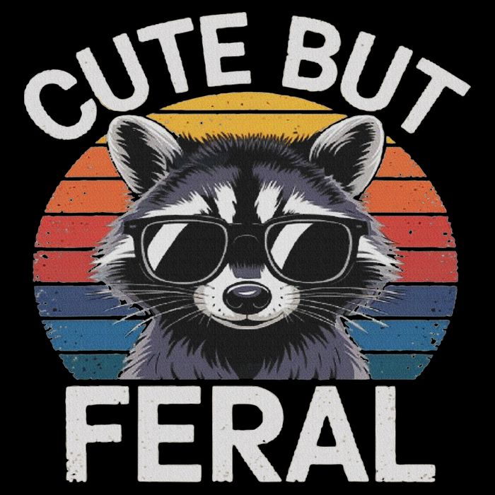 Funny Raccoon Gifts Idea Animal Lover Raccoon Cute But Feral Raccoon Womens T-Shirt