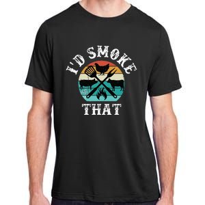 Funny Retro Grilling BBQ Smoker Chef Dad GiftId Smoke That Adult ChromaSoft Performance T-Shirt