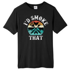 Funny Retro Grilling BBQ Smoker Chef Dad GiftId Smoke That Tall Fusion ChromaSoft Performance T-Shirt