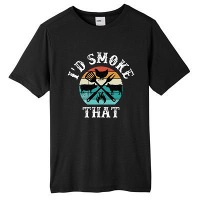 Funny Retro Grilling BBQ Smoker Chef Dad GiftId Smoke That Tall Fusion ChromaSoft Performance T-Shirt