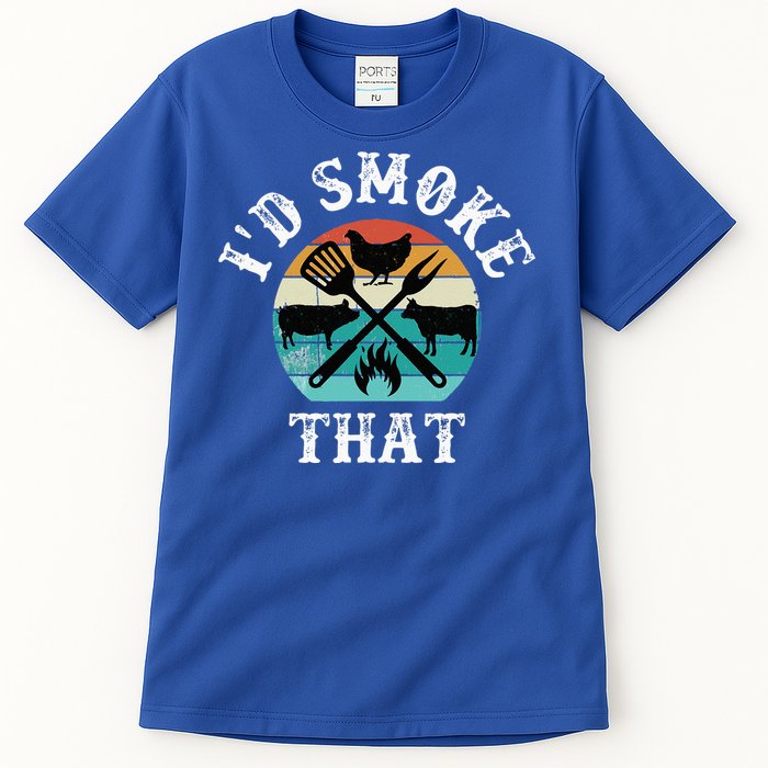 Funny Retro Grilling BBQ Smoker Chef Dad GiftId Smoke That Tall T-Shirt