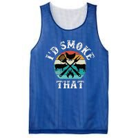 Funny Retro Grilling BBQ Smoker Chef Dad GiftId Smoke That Mesh Reversible Basketball Jersey Tank