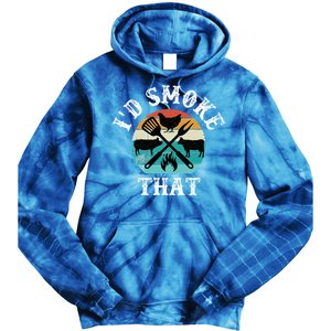 Funny Retro Grilling BBQ Smoker Chef Dad GiftId Smoke That Tie Dye Hoodie