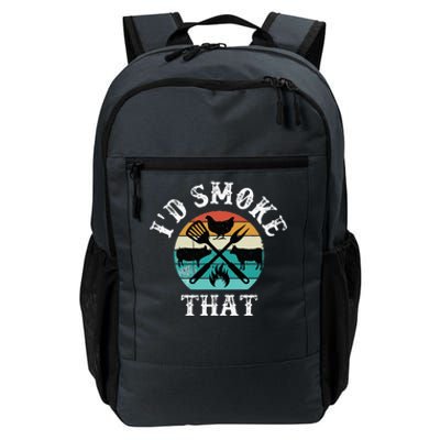 Funny Retro Grilling BBQ Smoker Chef Dad GiftId Smoke That Daily Commute Backpack