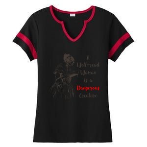 Feminist Reading Gift Dangerous Well Read Ladies Halftime Notch Neck Tee