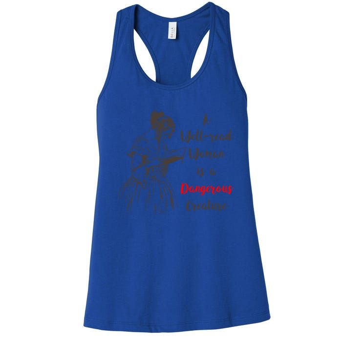 Feminist Reading Gift Dangerous Well Read Women's Racerback Tank