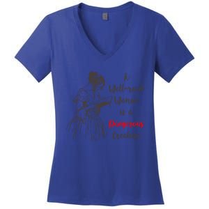 Feminist Reading Gift Dangerous Well Read Women's V-Neck T-Shirt