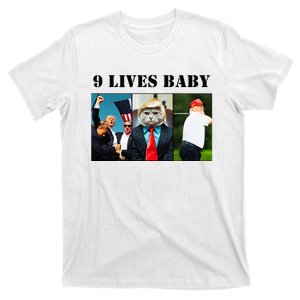 Funny Retro Groovy Cat Trump 9 Lives Baby T-Shirt