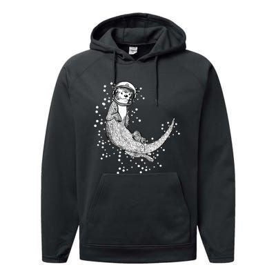 Ferret Rodent Gnawer Space Planet Universe Performance Fleece Hoodie