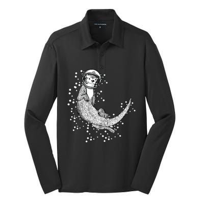 Ferret Rodent Gnawer Space Planet Universe Silk Touch Performance Long Sleeve Polo