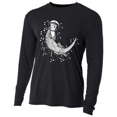 Ferret Rodent Gnawer Space Planet Universe Cooling Performance Long Sleeve Crew