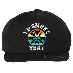 Funny Retro Grilling BBQ Smoker Chef Dad GiftId Smoke That Wool Snapback Cap