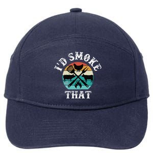 Funny Retro Grilling BBQ Smoker Chef Dad GiftId Smoke That 7-Panel Snapback Hat