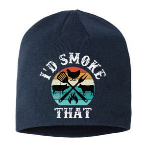 Funny Retro Grilling BBQ Smoker Chef Dad GiftId Smoke That Sustainable Beanie