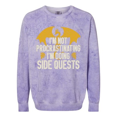 Funny RPG Gamer I'm Not Procrastinating I'm Doing Side Quest Colorblast Crewneck Sweatshirt