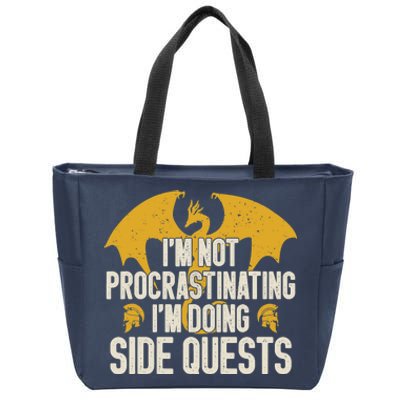 Funny RPG Gamer I'm Not Procrastinating I'm Doing Side Quest Zip Tote Bag