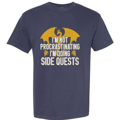 Funny RPG Gamer I'm Not Procrastinating I'm Doing Side Quest Garment-Dyed Heavyweight T-Shirt