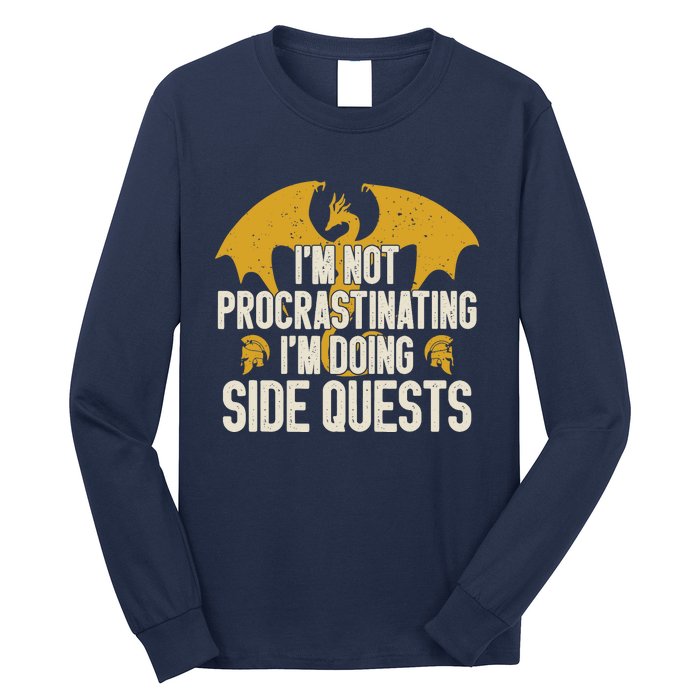 Funny RPG Gamer I'm Not Procrastinating I'm Doing Side Quest Long Sleeve Shirt