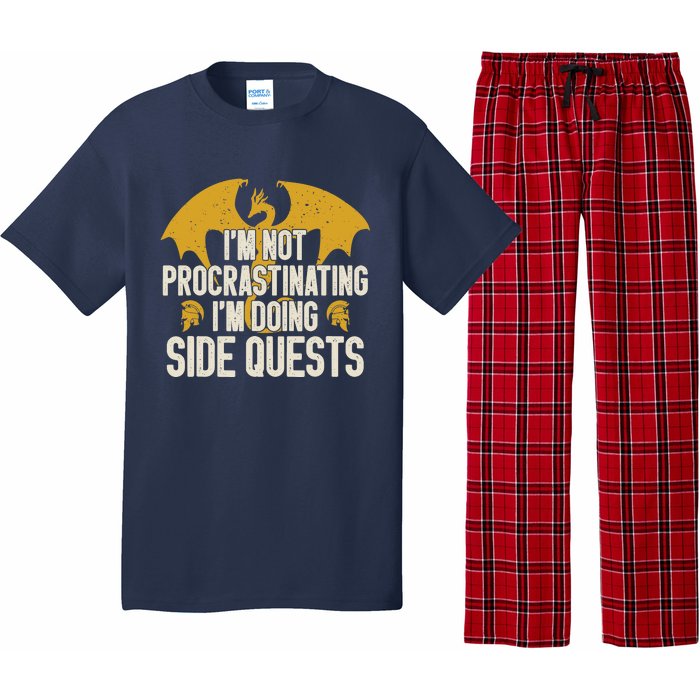 Funny RPG Gamer I'm Not Procrastinating I'm Doing Side Quest Pajama Set