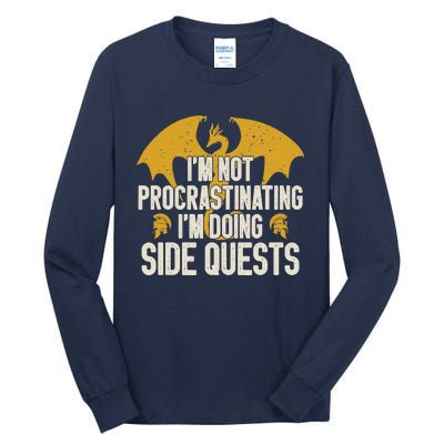 Funny RPG Gamer I'm Not Procrastinating I'm Doing Side Quest Tall Long Sleeve T-Shirt