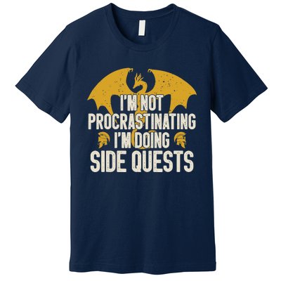 Funny RPG Gamer I'm Not Procrastinating I'm Doing Side Quest Premium T-Shirt