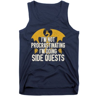 Funny RPG Gamer I'm Not Procrastinating I'm Doing Side Quest Tank Top