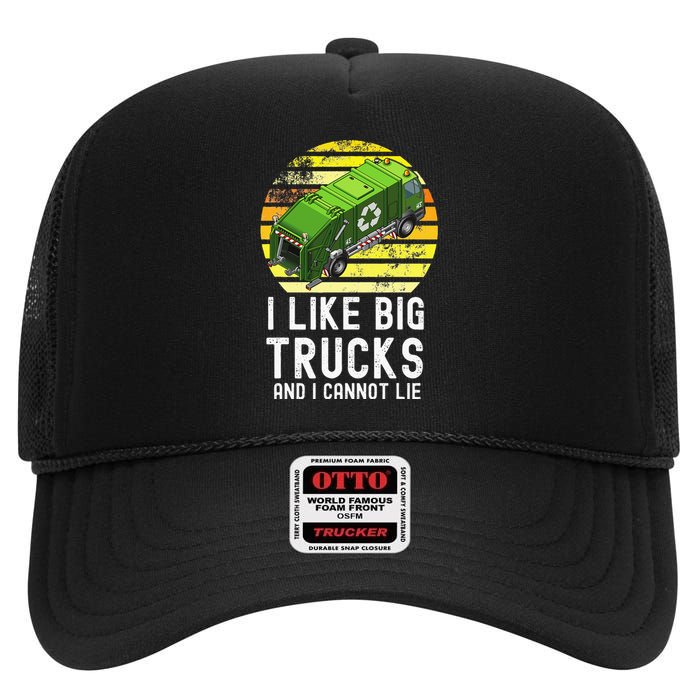 Funny Recycling Garbage Trash Truck 5T 4T 3T 2T High Crown Mesh Back Trucker Hat