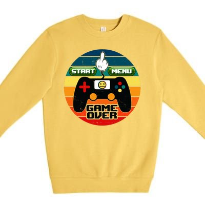 Funny Retro Game Over Gamer Premium Crewneck Sweatshirt