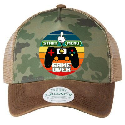 Funny Retro Game Over Gamer Legacy Tie Dye Trucker Hat