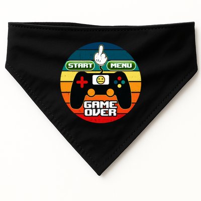 Funny Retro Game Over Gamer USA-Made Doggie Bandana